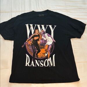 Black Short Sleeve Graphic Tee with Basketball Design